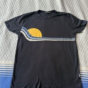 Onia Navy Tee with Yellow and Blue Graphic
